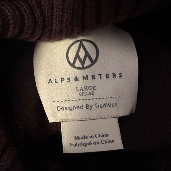 Alps & Meters Women's Ski Race Knit Wool-Cashmere Top in Maroon | Size Large - Picture 6 of 9